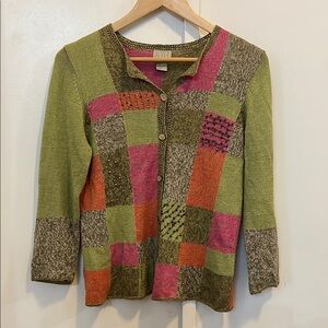 Vibrant Patchwork Knit Sweater